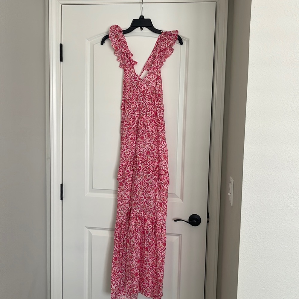 Pink floral Misa Los Angeles midi/maxi dress